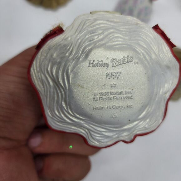 Hallmark Barbie Doll Lot 7 Christmas Ornaments Holiday Bride Fancy Dresses - Picture 3 of 16